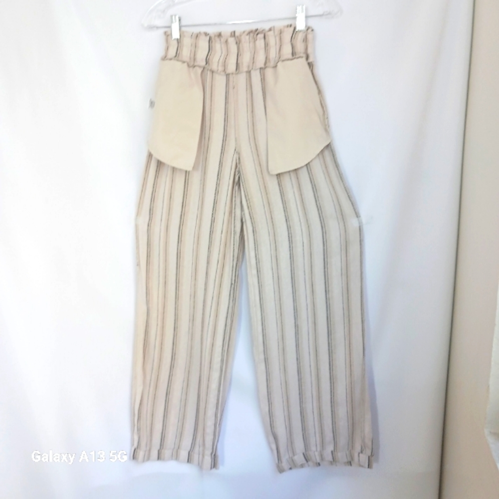 Love Tree Women's Striped Linen Blend Pants Sz M - Picture 5 of 10